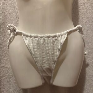 Aerie White Textured Bikini Bottom